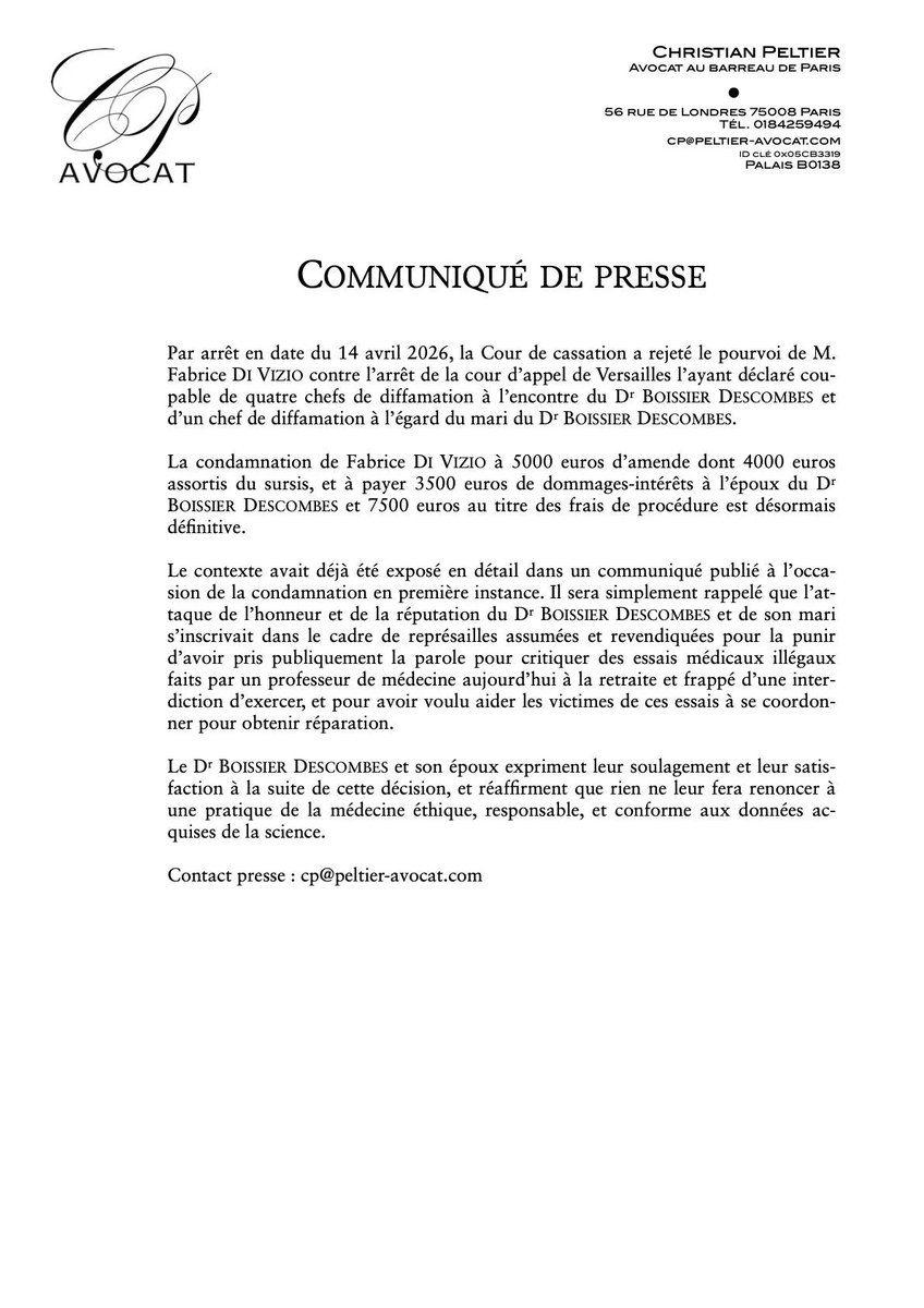 Pascalpilles's tweet photo. Di vizio l'avocat escroc de l'escroc Raoult ,condamné https://t.co/jD8krcT2wx