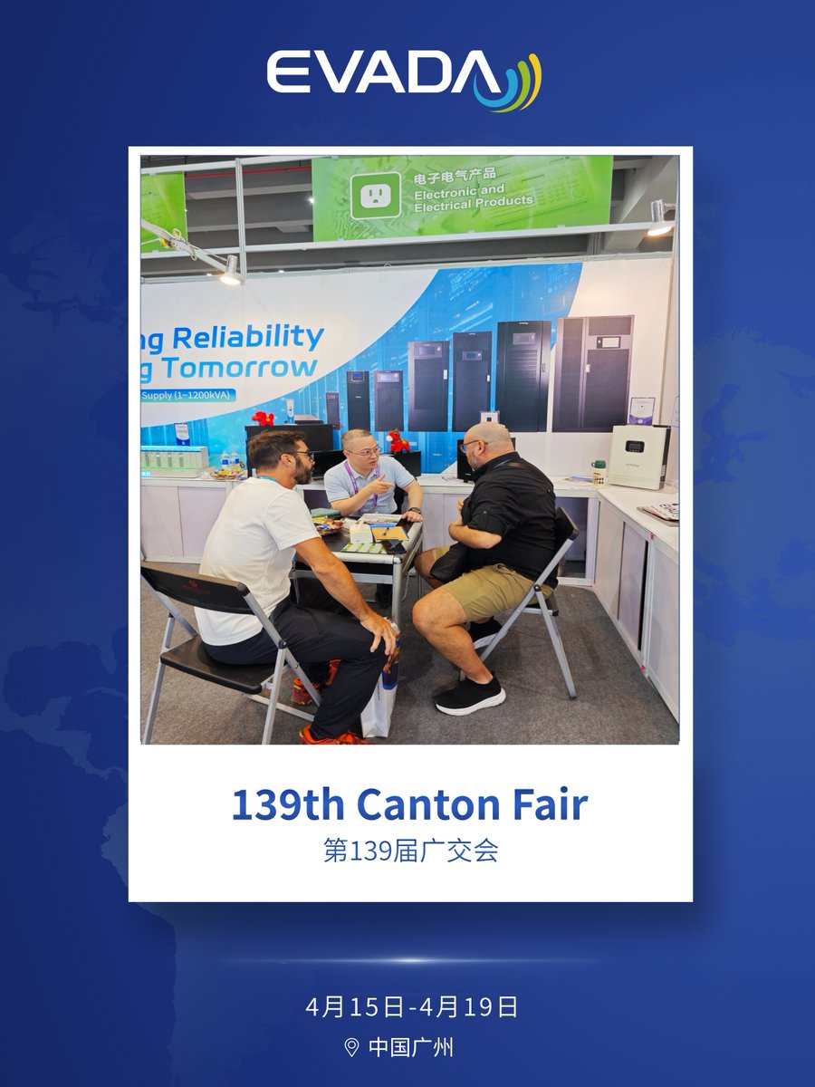 EVADATechnology's tweet image. It's live. Day 1 at Canton Fair. 
👉 Find us at 16.3 G12-13
👉 See the solutions up close
👉 Meet the team behind the tech
Don't just walk the fair. Experience it. See you there.
#CantonFair2026 #EVADA #PowerSolutions #UPS #ModularUPS #CriticalPower #DataCenter #EnergySolutions