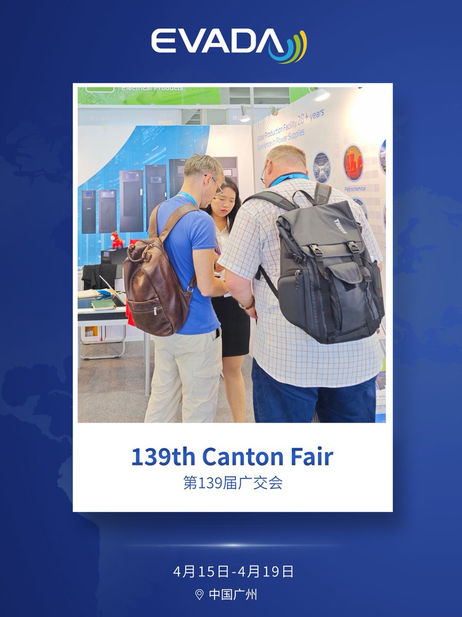 EVADATechnology's tweet image. It's live. Day 1 at Canton Fair. 
👉 Find us at 16.3 G12-13
👉 See the solutions up close
👉 Meet the team behind the tech
Don't just walk the fair. Experience it. See you there.
#CantonFair2026 #EVADA #PowerSolutions #UPS #ModularUPS #CriticalPower #DataCenter #EnergySolutions