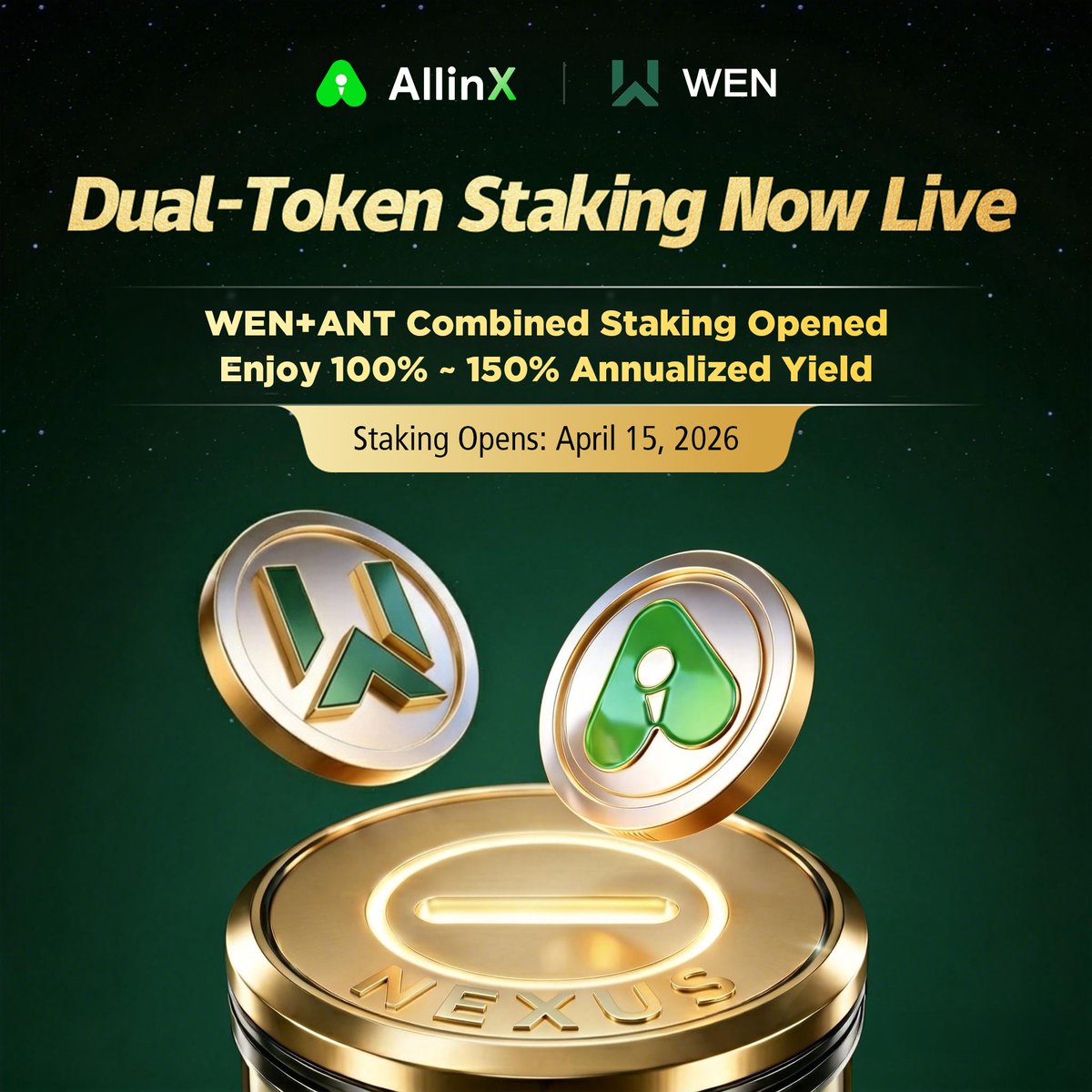 🔥 Nexus: WEN+ANT Dual‑Asset Staking & Burn Mining is Live A new staking ...