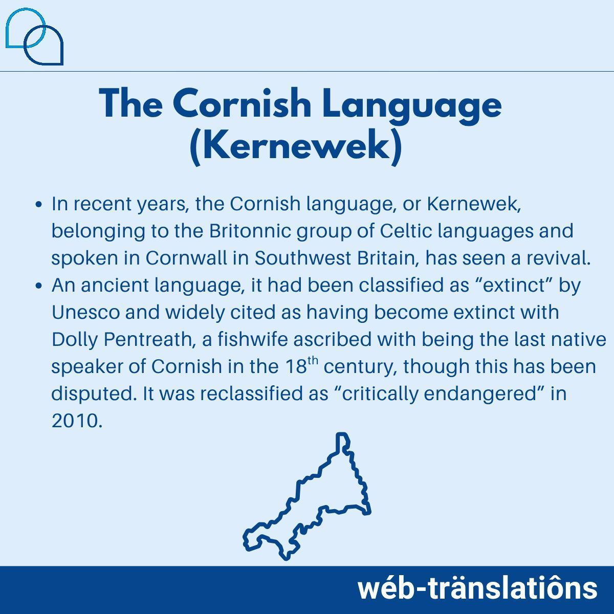 WebTranslations's tweet image. The Cornish language has experienced a revival in recent years. Let's explore the projects helping to promote Cornwall's language and heritage!

If you'd like support connecting with international audiences, get in touch!

#Cornwall #Cornish #Language #Celtic