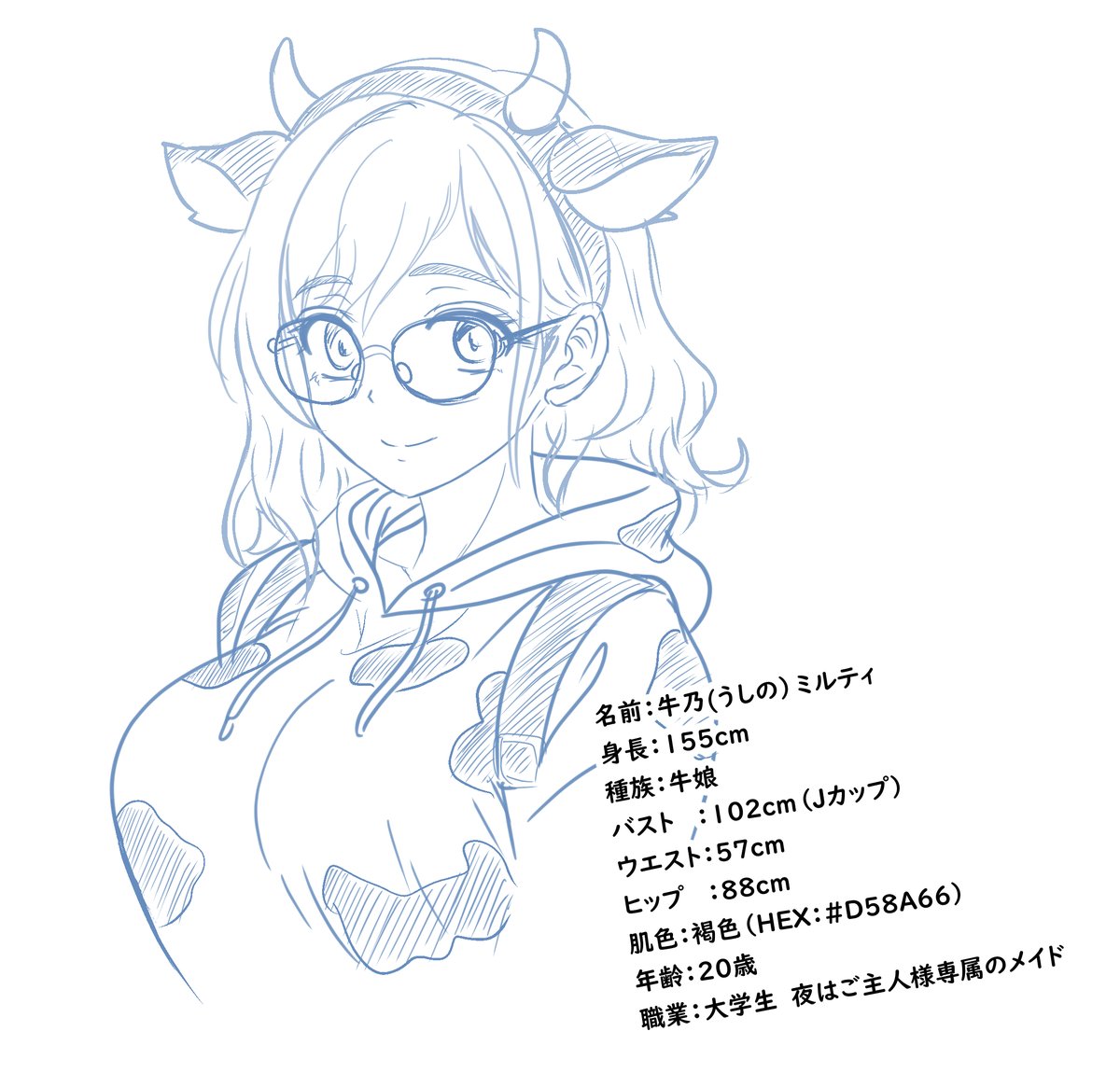 ちょっとストレスが高いので、牛娘メイドさんを描かないと心が保たない

おっぱいはストレスに効く
牛娘メイドの「牛乃ミルティ」さん