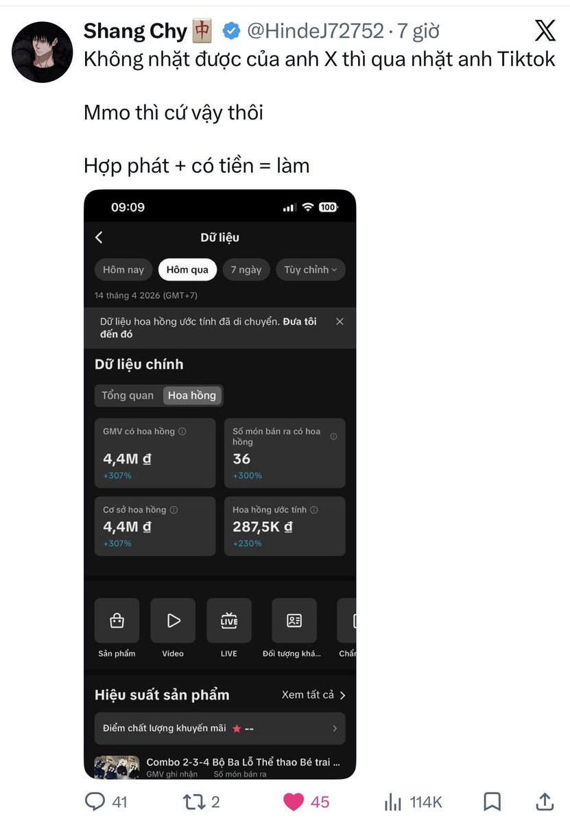 Degen_Tai's tweet image. Éo phải đăng bài #Pay x mà bị các khứa chơi xấu buff view nữa rồi.

Anh Shang Chy khoe tiktok mà mấy khứa cũng éo tha.