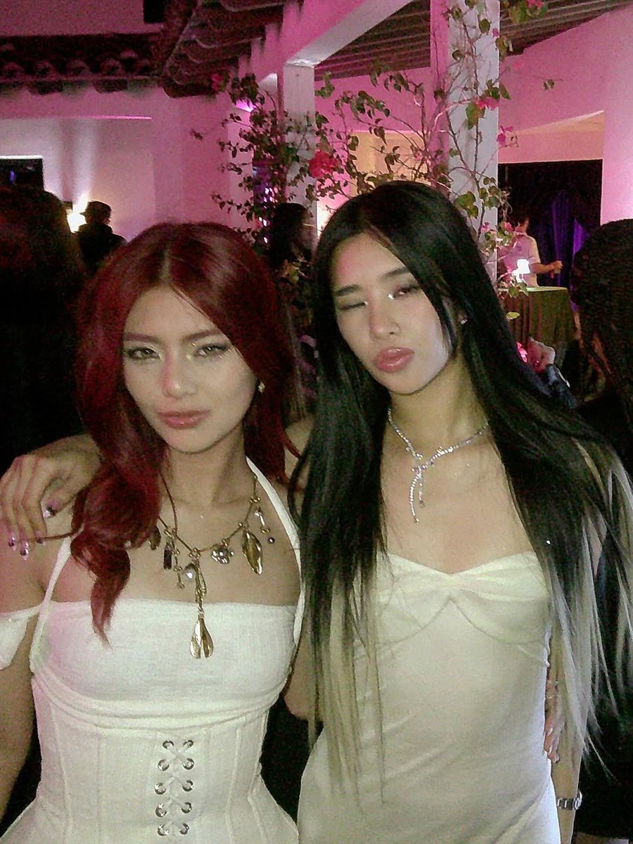 mkhschae's tweet photo. just in: bini member, mikha lim, shows her full support for her long-distance gf, katseye's sophia laforteza as they reunite at this year's coachella #sobrangthings https://t.co/tuDzIMuSwy