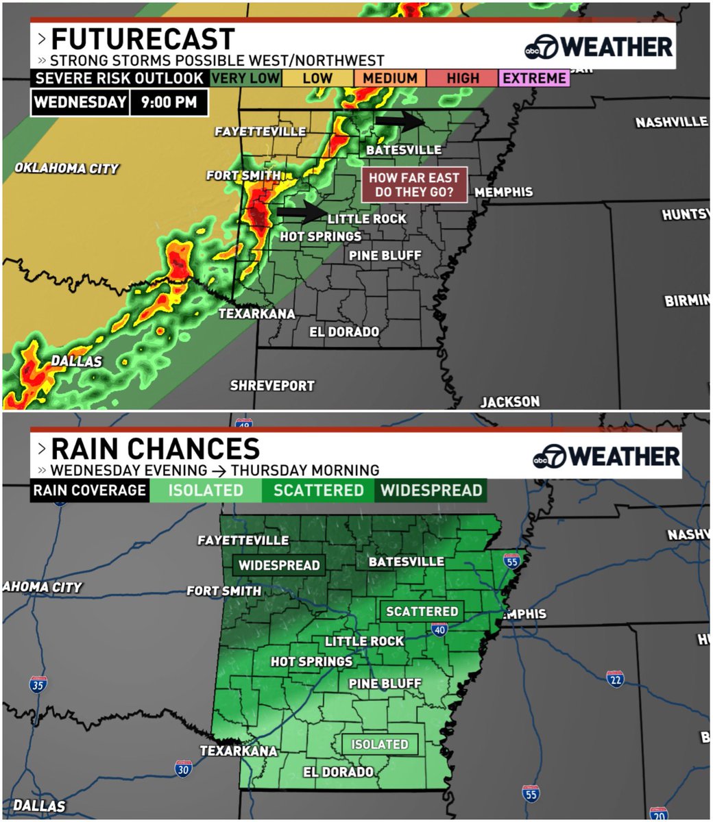 AustinBurkeswx's tweet image. Strong storms are expected to develop in Oklahoma later this evening and will move east into Arkansas tonight into Thursday morning. 

West/northwest Arkansas is still favored to see these storms tonight, but how far east they move is still a toss up. #arwx #Arkansas