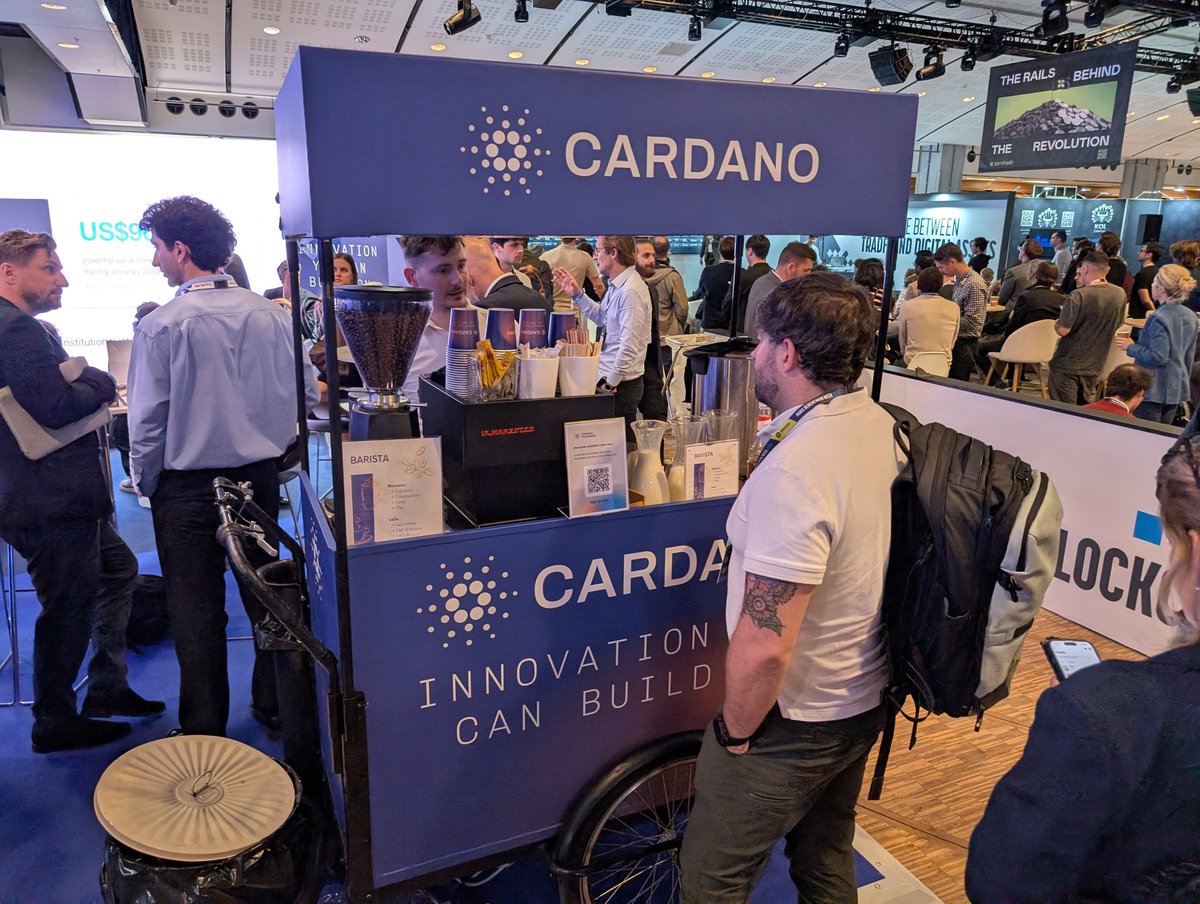 JoyeousT's tweet image. The Cardano booth at @ParisBlockWeek is really hopping. The @Cardano_CF is killing it! More groundwork being laid for institutional and enterprise adoption!