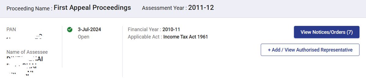 Dear <a href="/IncomeTaxIndia/">Income Tax India</a> 

This CIT Appeal is Pending Since 25th February 2021. Last Hearing Notice was issues on 3rd July 2024.

Since Then there was no Update or Action taken by Proper Officer on This Appeal.

Response of last hearing notice was also Viewed BY AO still there was no