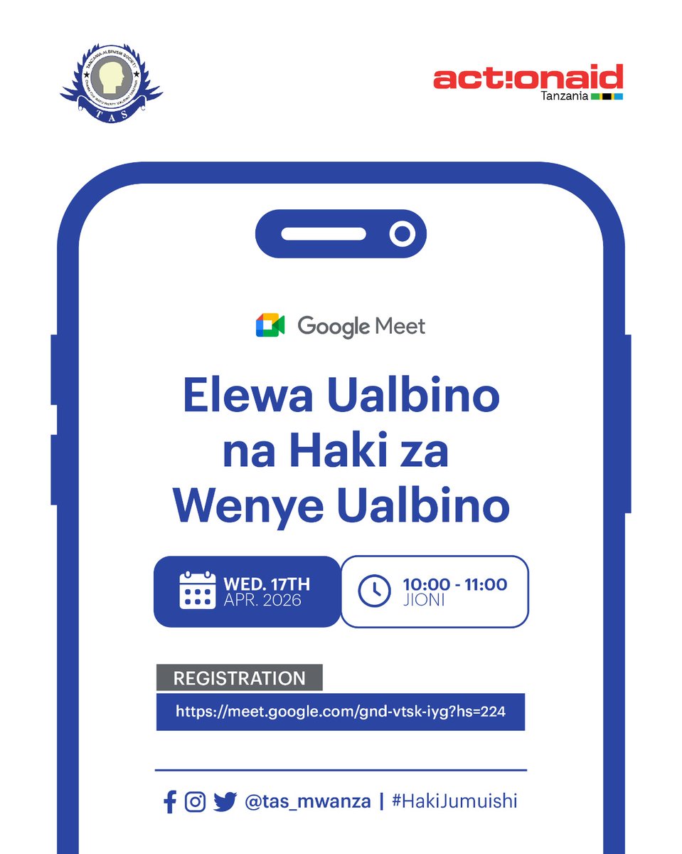 Tanzania Albinism Society (TAS) - Mwanza tweet media