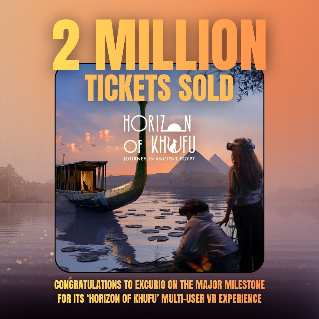 htcvive's tweet image. 2 million people worldwide have travelled through ancient Egypt in a shared VR experience. 

Congratulations to our partners Excurio on an incredible milestone – if you haven’t experienced it yet, now is the time. 

#XR #VR #LBE #LBEVR #Excurio #HTCVIVE #VIVE