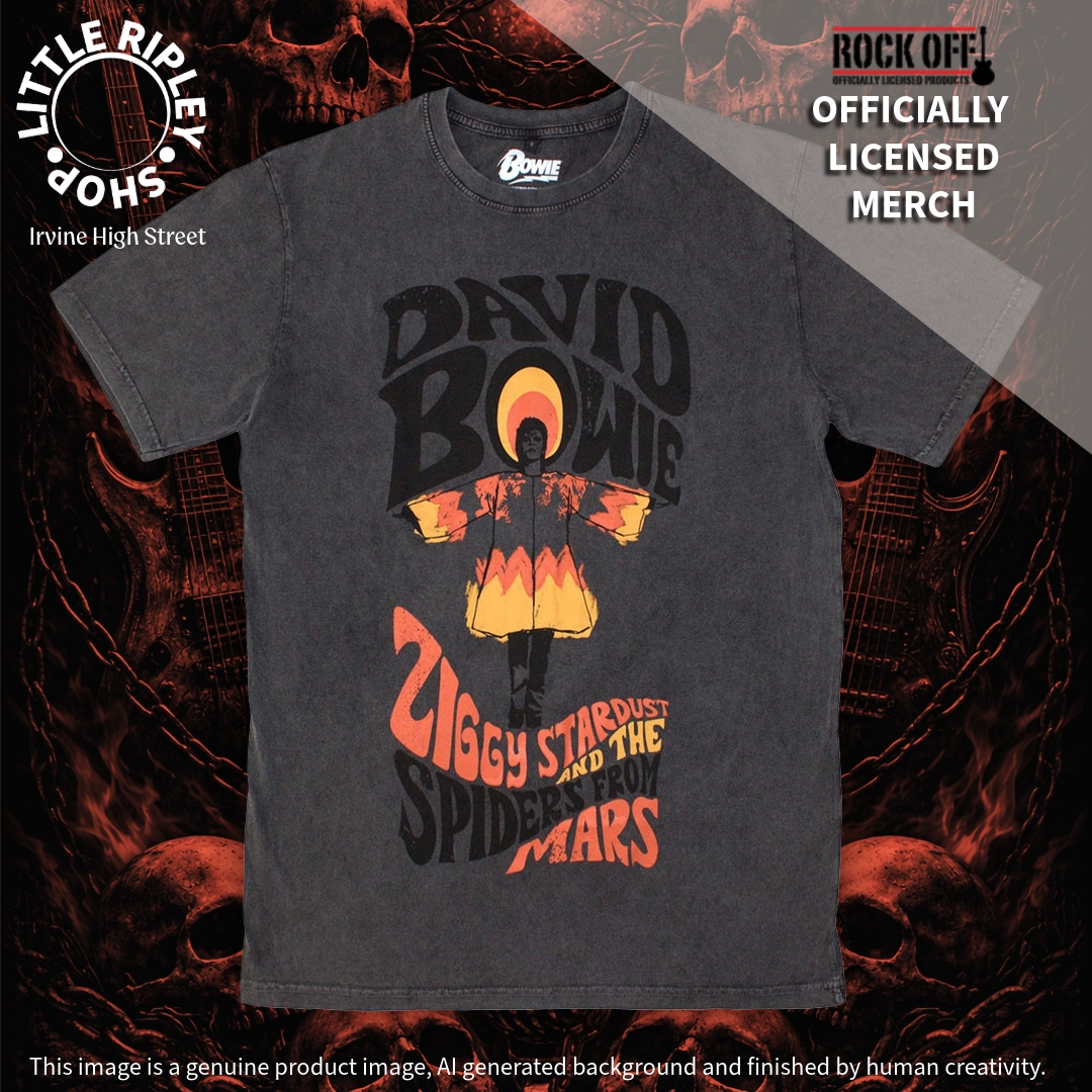 RipleyLittle's tweet photo. Turn and face the strange ⚡

Official David Bowie – Ziggy Stardust tee now in-store &amp; online.
A true piece of rock history.

🎸 Licensed merch
📍 Little Ripley

#DavidBowie #ZiggyStardust #RockMerch https://t.co/GMr9Pcb13y