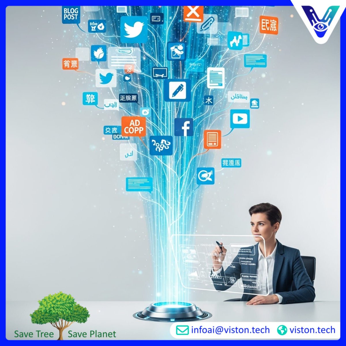 VistonAi's tweet photo. Content team struggling? 🤯 Viston AI uses #GenerativeAI to 10x output + quality. Scale blogs, social, ads fast. Free your team for strategy! https://t.co/lEj3R9lrrR https://t.co/GM0vvF9D7M