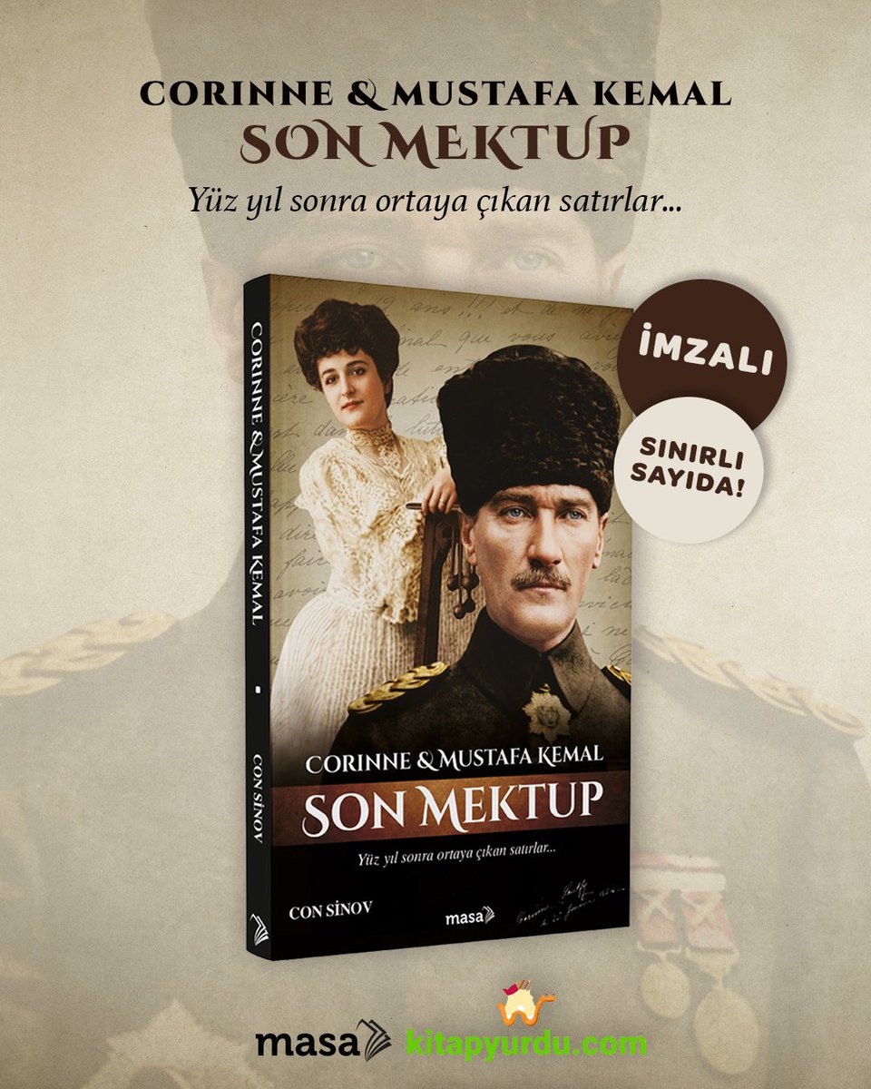 masa_kitap's tweet photo. Geçmişin izlerini bugüne taşıyan güçlü bir anlatı; Corinne &amp; Mustafa Kemal Son Mektup

📍 @lordsinov, @kitapyurducom için sınırlı sayıda imzaladı.

Link: https://t.co/XbXdWsQuiz https://t.co/iqJKgTOQCx