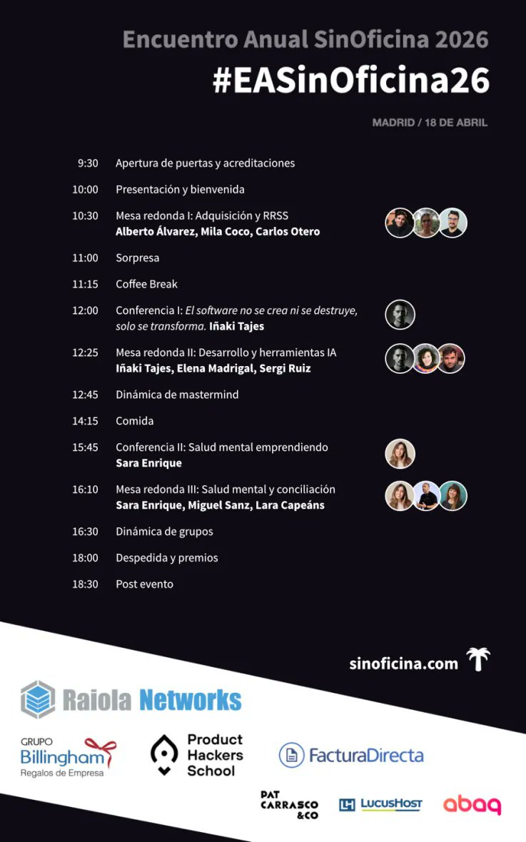 lumareda's tweet photo. Si yo ya estaba ilusionada con poder asistir por fin a un evento presencial de @SinOficina_com imagínate cuando @BoscoSoler me propuso formar parte de una de las mesas redondas junto a @saenbel y @MiguelBisiesto 😁 https://t.co/5IVyTY1kso