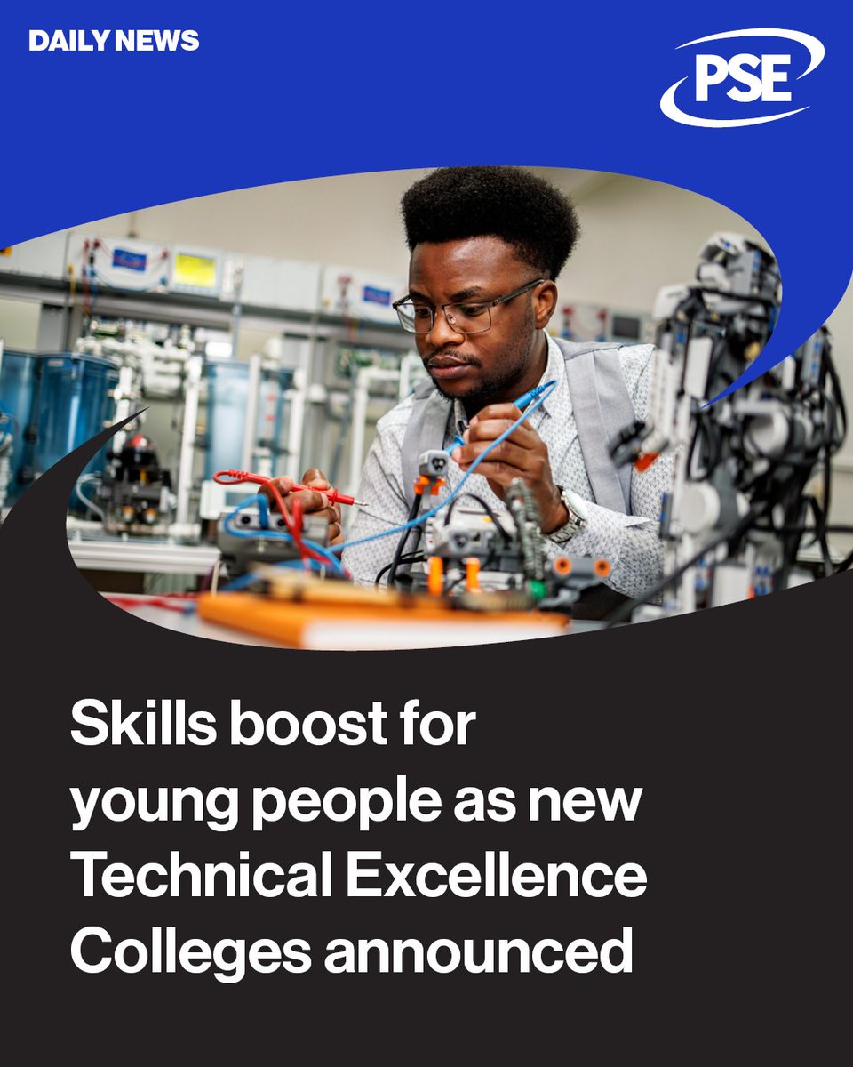 thepsenews's tweet image. 🎓 19 new Technical Excellence Colleges announced

£175m investment will train 65,000 learners for high‑growth jobs in advanced manufacturing, clean energy, defence, and digital tech.

More 👇
publicsectorexecutive.com/articles/skill…

#SkillsForGrowth #TechnicalEducation #IndustrialStrategy