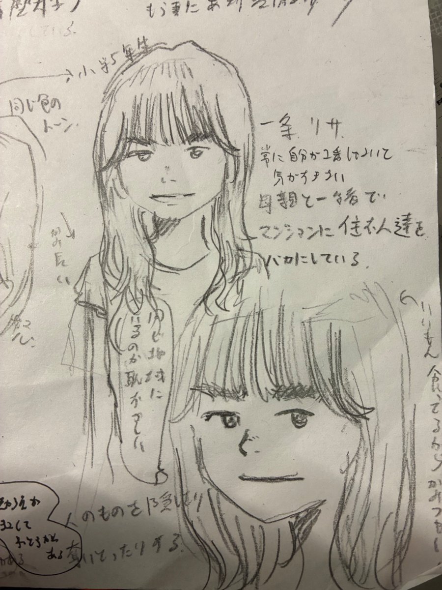 いじめ探偵、ママ友いじめ編キャラ表初期案。8巻好評発売中! 