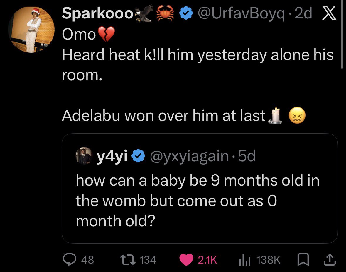 Day 5 . Y’all think this is some kind Agenda or for clout .. The better yall believe me😭💔…. 

Day 5 now heat k!ll him in his room alone . I heard he complained and told some guys around him but it’s what it’s 🕯️🕯️🕯️🕯️🕯️🕯️🕯️🕯️🕯️🕯️🕯️🕯️🕯️”I LOVE YAYi MAN”😖