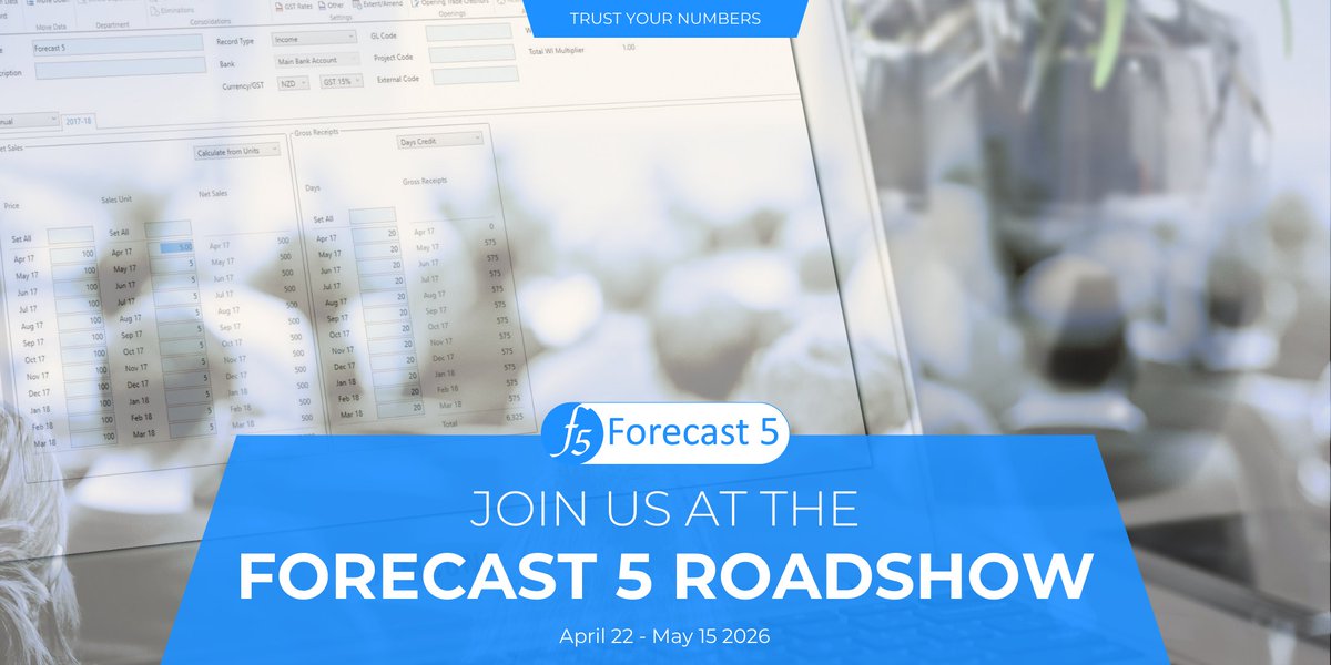 Forecast5NZ's tweet photo. ⏳ 1 week to go until the Forecast 5 Roadshow begins.

See how finance teams are moving beyond spreadsheets with rolling forecasts, instant variance analysis, and financial reports at the click of a button.

Join us at a location near you:
https://t.co/MUo1hpOOTt https://t.co/oFGSoeTkR6