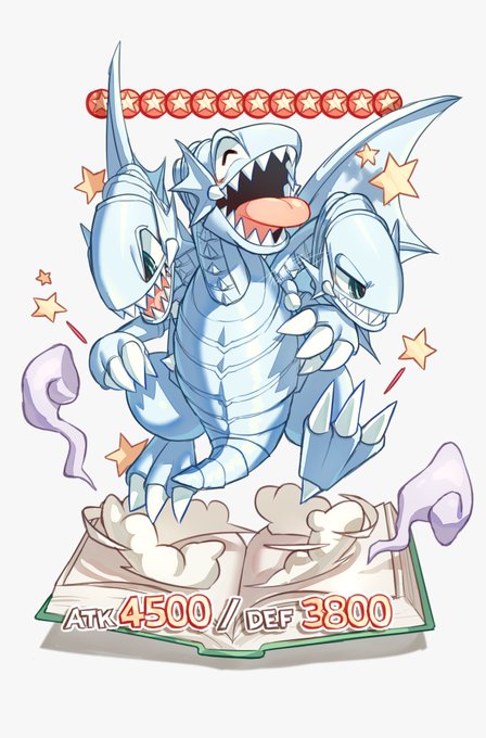 ブルーアイズ・トゥーン・アルティメットドラゴン
融合・トゥーン・効果モンスター
星12/光属性/ドラゴン族/攻4500/守3800
「ブルーアイズ・トゥーン・ドラゴン」+トゥーンモンスター×2
自分の手札・フィールド・墓地の上記のカードをデッキ・EXデッキに戻した場合のみ特殊召喚できる。 