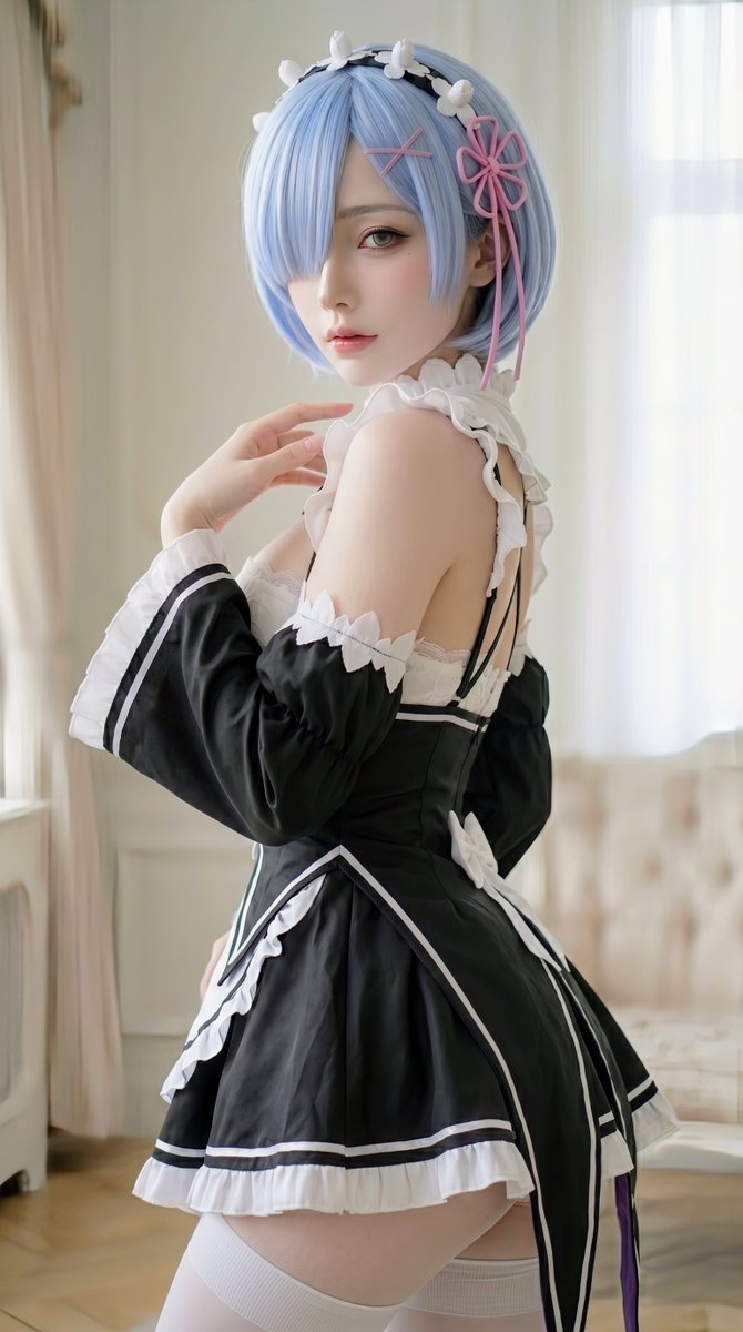 Reina_Bunny_ai's tweet image. レム/rem🩵×レイナ🐰

今日もおつかれさま🩷
レムのコスプレだよ🩵
どうかな、気に入ってくれる？🐰✨️

Good job today 🩷
It’s a Rem cosplay 🩵
Do you like it? 🐰✨️

Re:ゼロから始める異世界生活/Re:ZERO -Starting Life in Another World-
レム リゼロ コスプレ cosplay AIart

#リゼロ