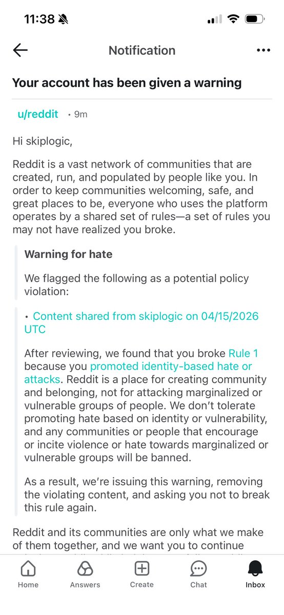 Warning Reddit It is really telling that Reddit doesn’t include what you wrote in ...