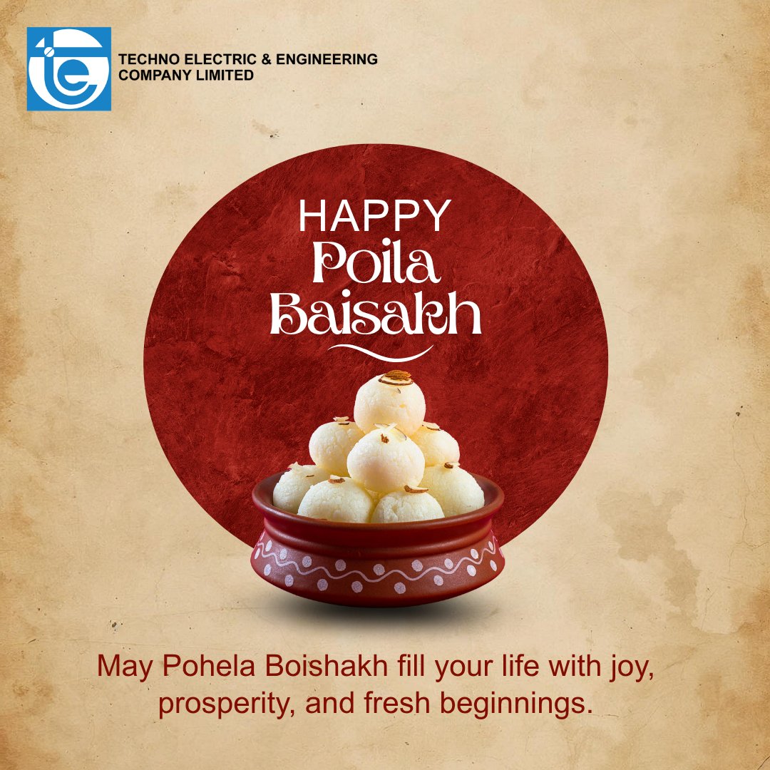 techno_limited's tweet photo. Welcoming new beginnings with renewed purpose and progress.

On the occasion of Bengali New Year, we celebrate tradition, resilience, and the spirit of growth that drives us forward.

Shubho Noboborsho!

#PoilaBoishakh #BengaliNewYear #NewBeginnings #TEECL https://t.co/zH0WjnuHSg