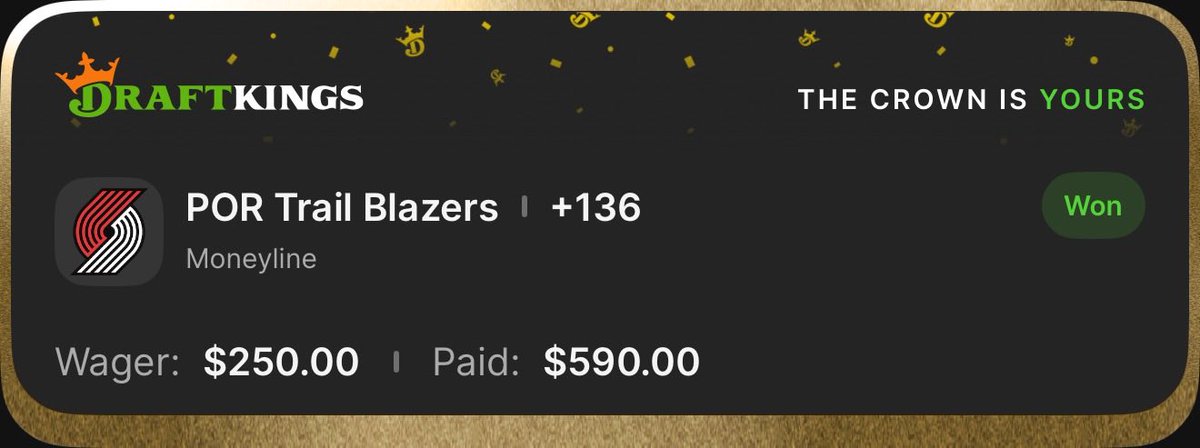 AgentOracle313's tweet image. Looks like the Suns will be playing for the 8 seed on Friday… Cash Blazers ML!! ✅

Who tailed? 🤑
#NBAX #Trailblazers #Suns