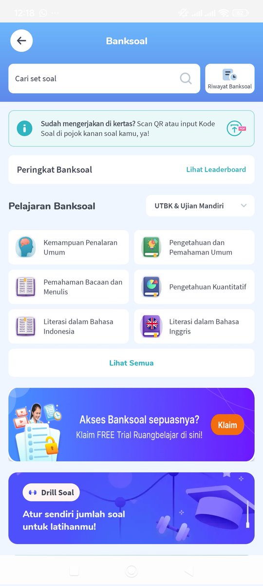 __cloudbread_'s tweet photo. @owlinthenights haiii kaa, kalo mau fokus ke latsol dan simulasi TO, apk Ruangguru oke kak, ada fitur bak soal sama drill soal. Ini menurutku ngebantu bgt buat latihan manage waktu. Apalagi yg mau persiapan UTBK di apk nya ada persebaran materi yg sering keluar sama jarang https://t.co/ZXbDZBSru5