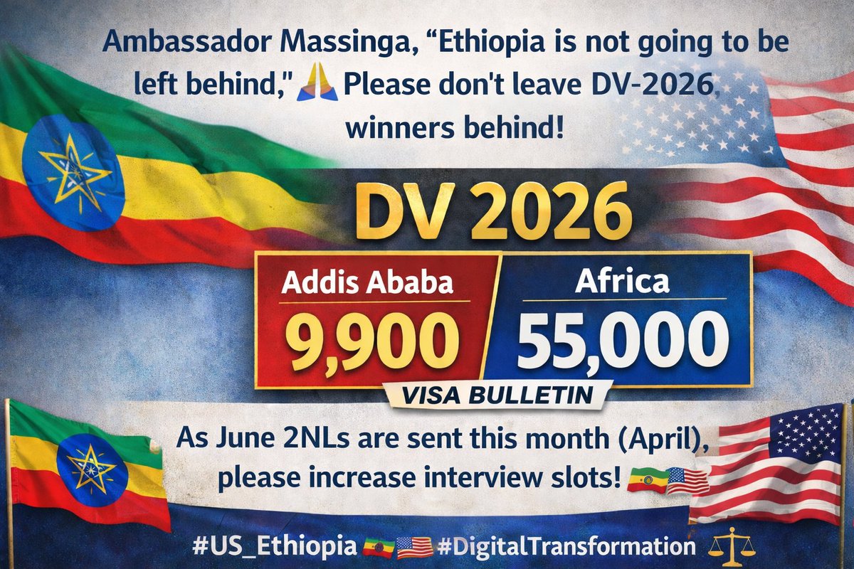 SheSweety439647's tweet photo. @USEmbassyAddis "Excellent collaboration on AI! 👏 While advancing digital goals, we also ask for help with #DV2026. Current cases (10k-45k) are anxious as Sept 30 nears. Pls increase interview capacity for the June-Sept cycle.
#USEmbassyAddis #TravelGov"
#US_Ethiopia #DigitalTransformation https://t.co/0nP8bnR7cG