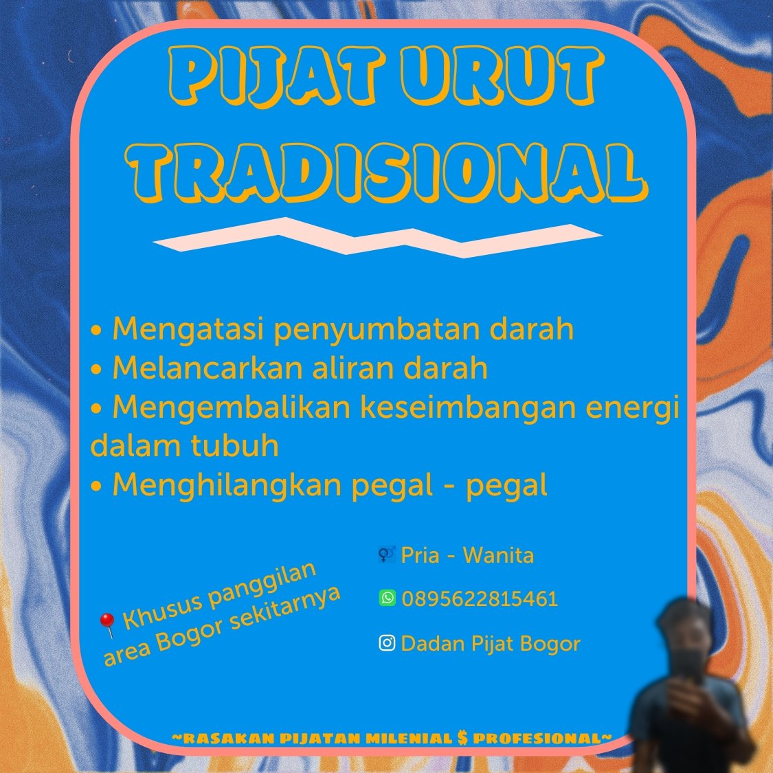 perdadanmana's tweet photo. Salam sehat..!!
Yuk pijat yuuukk...!!
Isi slot hari ini
Pijat urut tradisional oleh terapis profesional bukan abal2
Untuk pria-wanita
Khusus panggilan area bogor &amp; sekitarnya
#pijatbogor #pijatpriabogor #pijatwanitabogor #pijatpanggilanbogor #pijatjabodetabek https://t.co/cR9YH80t78