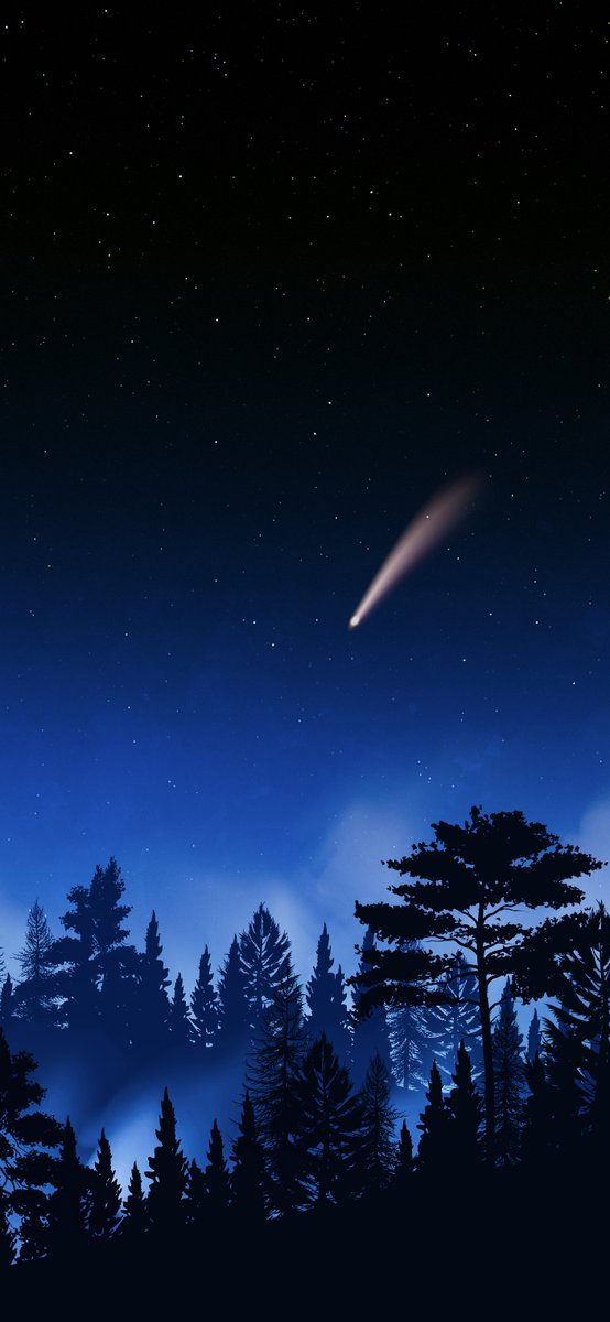 Papers_app's tweet image. Catch a falling star. 🌠🌲 #Wallpaper #Aesthetic