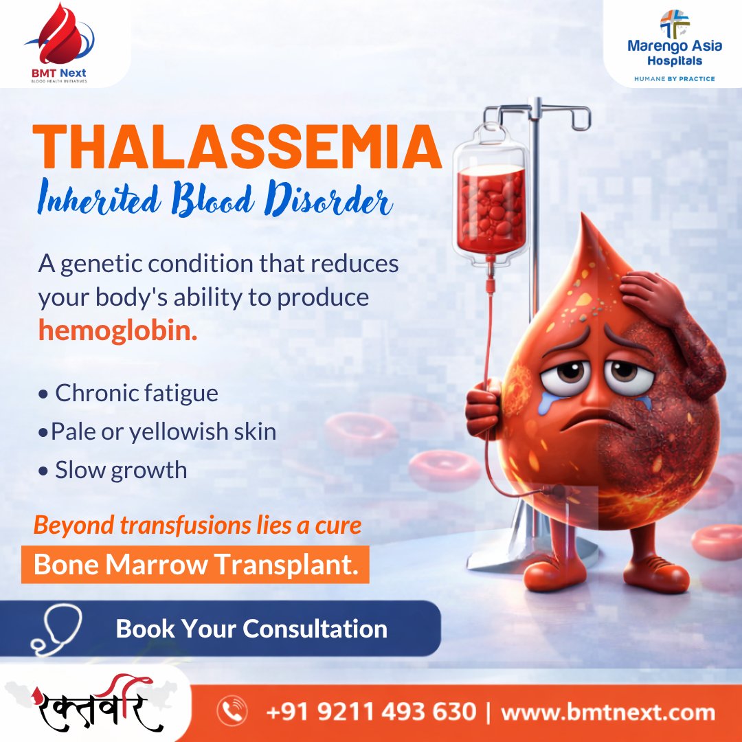 officialbmt09's tweet image. Thalassemia is more than a lifelong condition—it can be cured. Beyond regular transfusions, a Bone Marrow Transplant offers real hope for a healthy, transfusion-free life. Don’t wait—early treatment changes everything.
#Thalassemia #BMT #Cure #Healthcare