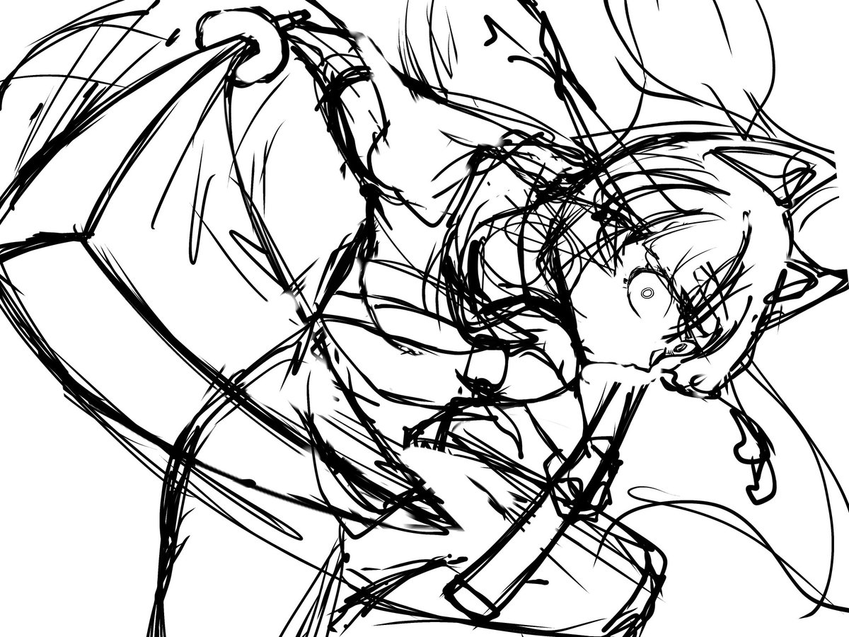 授業最後ら辺で頭に思い浮かんで描いたらたった数分でラフができた