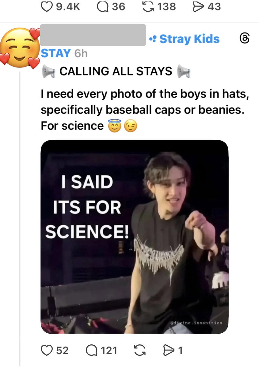 0922NATION's tweet photo. 260415 ★

[🧵⚾️] Threads update

When a Stay on threads asked for pictures of the guys in caps, the MLB commented with a picture of #Seungmin at the Yankee game. 

#SEUNGMIN #승민 #스트레이키즈승민
#StrayKids #스트레이키즈

@threads https://t.co/NNRYsKVh7P