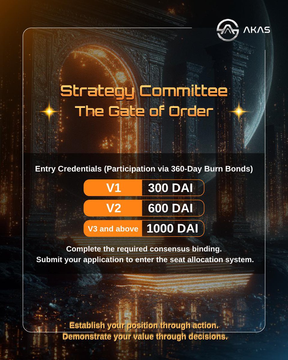 AKASOfficial_'s tweet image. Command the Order. Take the Core Seat! 🚀

True builders don’t wait for rules—
they create them.

The Strategy Committee opens its gate. 💡
Where visionaries shape the system.

💎 AKAS Strategy Committee
Submit now and take your place.

🔗 tally.so/r/2EvNbp

#AKAS