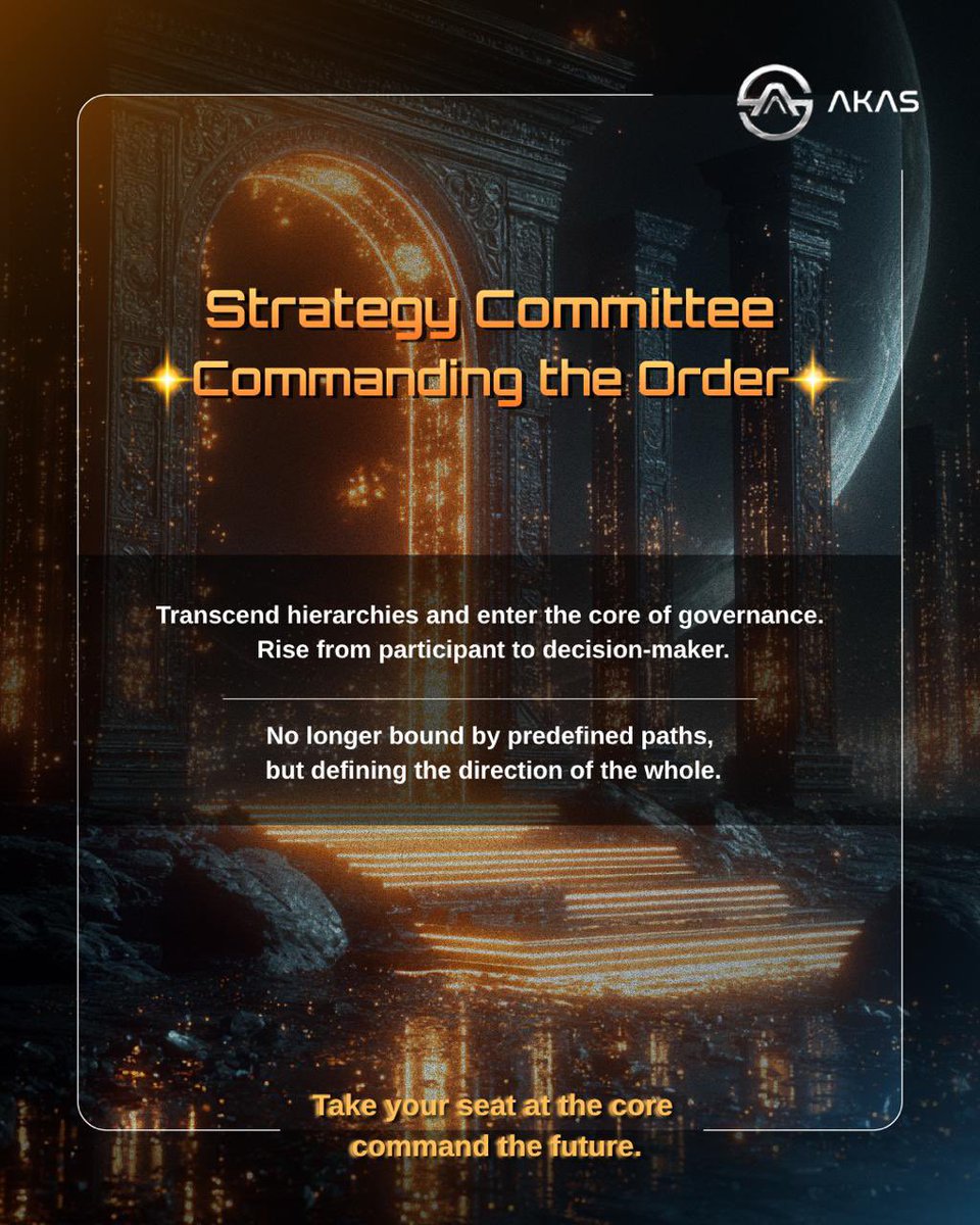 AKASOfficial_'s tweet image. Command the Order. Take the Core Seat! 🚀

True builders don’t wait for rules—
they create them.

The Strategy Committee opens its gate. 💡
Where visionaries shape the system.

💎 AKAS Strategy Committee
Submit now and take your place.

🔗 tally.so/r/2EvNbp

#AKAS