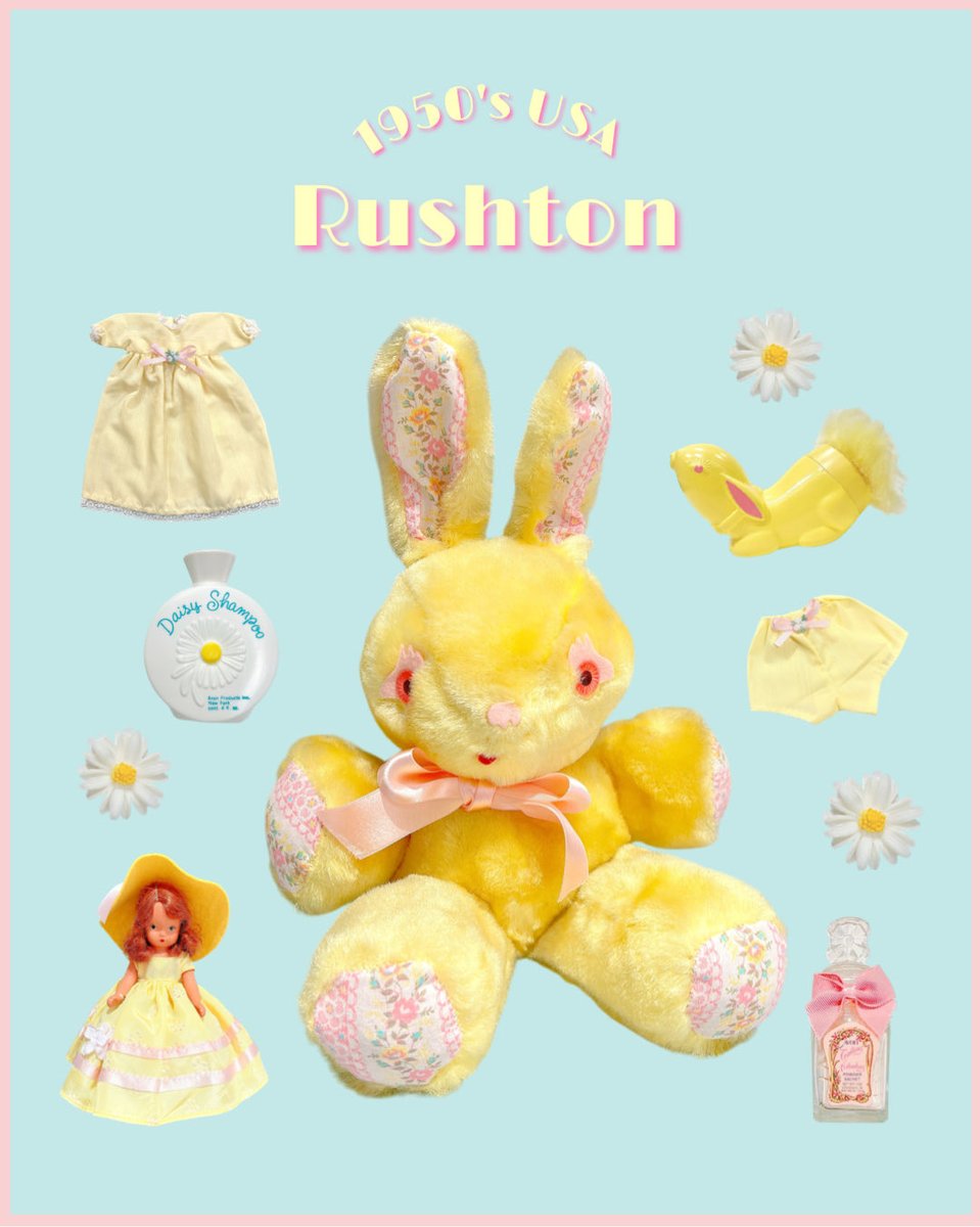 kawaii_deco's tweet photo. 【Cream Yellow * Rushton Bunny】
ふわふわのクリームイエローに
小花柄のファブリック。
ピンク色のかわいいまつ毛。
どこまでも甘く、
どこまでもかわいく*
“かわいい”ってこういうこと、
そう思わせてくれる特別な存在です♡
1950’s / Rushton
#ヴィンテージDeco
#銀座ロフト
#Rushton https://t.co/0KJ4NKdu3f