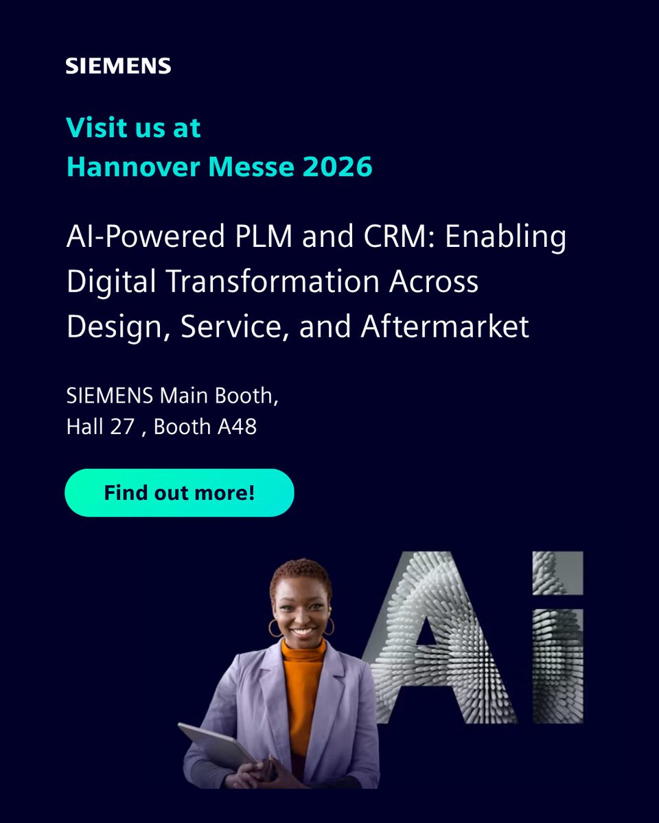 At Hannover Messe 2026, Siemens and Salesforce are making it happen, and transforming aftermarket business in the process. Join us at our booth.
sie.ag/22nAnx