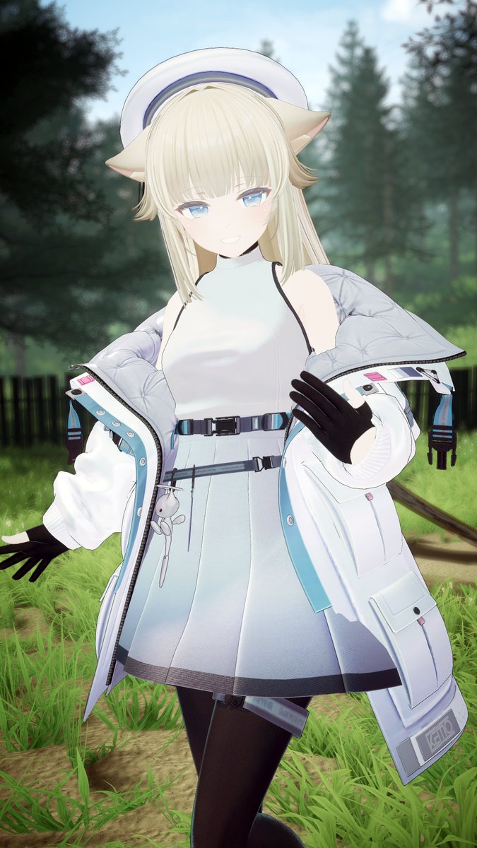 ibis_vr's tweet photo. 珀杏ちゃんのマグノリア衣装です。MARUBODY素体なのでルキフェルのグローブとタイツをそのまま使っています。 #VRChat #OATH_booth #Hakua3D https://t.co/WfjMSi3M2e