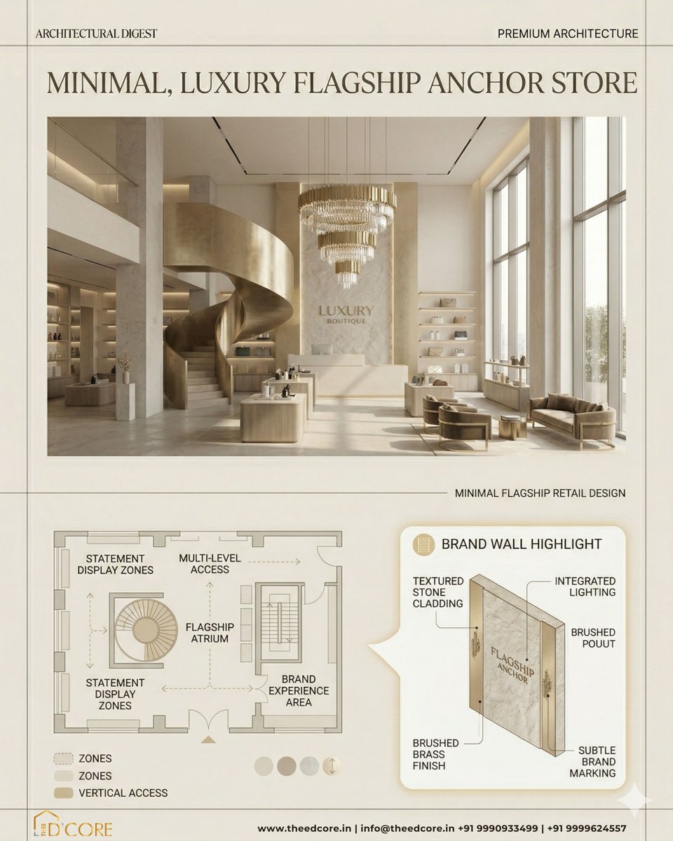THEE_DCORE's tweet image. Flagship stores define your brand.

THEE DCORE creates premium retail spaces with impact, flow, and luxury design.

Looking for the best interior designer in Delhi NCR? Let’s build your flagship.

#THEEDCORE #FlagshipStore #LuxuryRetail #InteriorDesignDelhi #CommercialInteriors