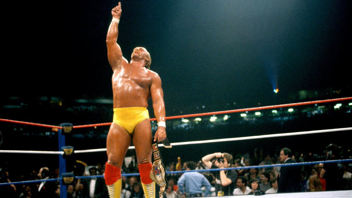 WWFWrestling1's tweet image. WrestleMania Wednesday! Hulk Hogan successfully defends his WWF world title against Andre the Giant in the main event of WrestleMania III. March 29, 1987. #WWF #WWE #WrestleMania #AndretheGiant #HulkHogan
