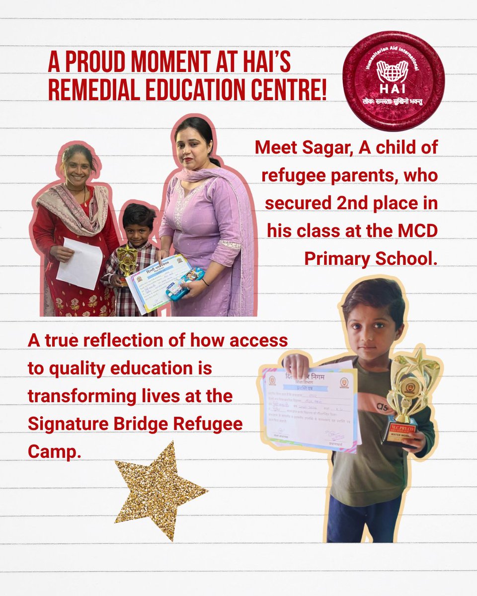 humanaidint's tweet image. Achievement unlocked!🏅
All Signature Bridge Refugee children passed their school final exams!

HAI’s Remedial Education Centre supports the most vulnerable children, made possible by our generous sponsors. hai-india.org/sponsor-a-child

#EducationForAll #RefugeeSupport #Impact