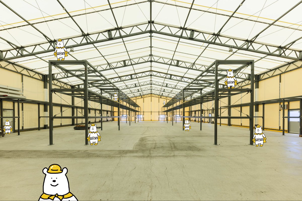 membry_tent's tweet photo. #全国企業公式勢力図 
会社名：山口産業株式会社
地域：佐賀県
業種：製造業
やってること：膜構造建築物の設計・製造・施工・販売
ひとこと：意外と身近な膜構造！！
会社の宣伝そっちのけで公式マスコット「メンくま」勝手に布教中。
大阪万博パビリオンたくさん作りました！ https://t.co/1BPvH5VI8o