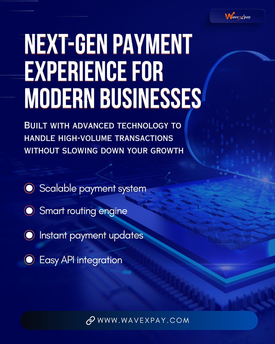 wavexpay's tweet image. Upgrade your business with a smart payment gateway that delivers speed, security, and performance. Wavexpay ensures smooth transactions for a better customer payment experience.

#Wavexpay #PaymentGateway #OnlineBusiness #Fintech #DigitalPayments #SecurePayments #EcommerceIndia