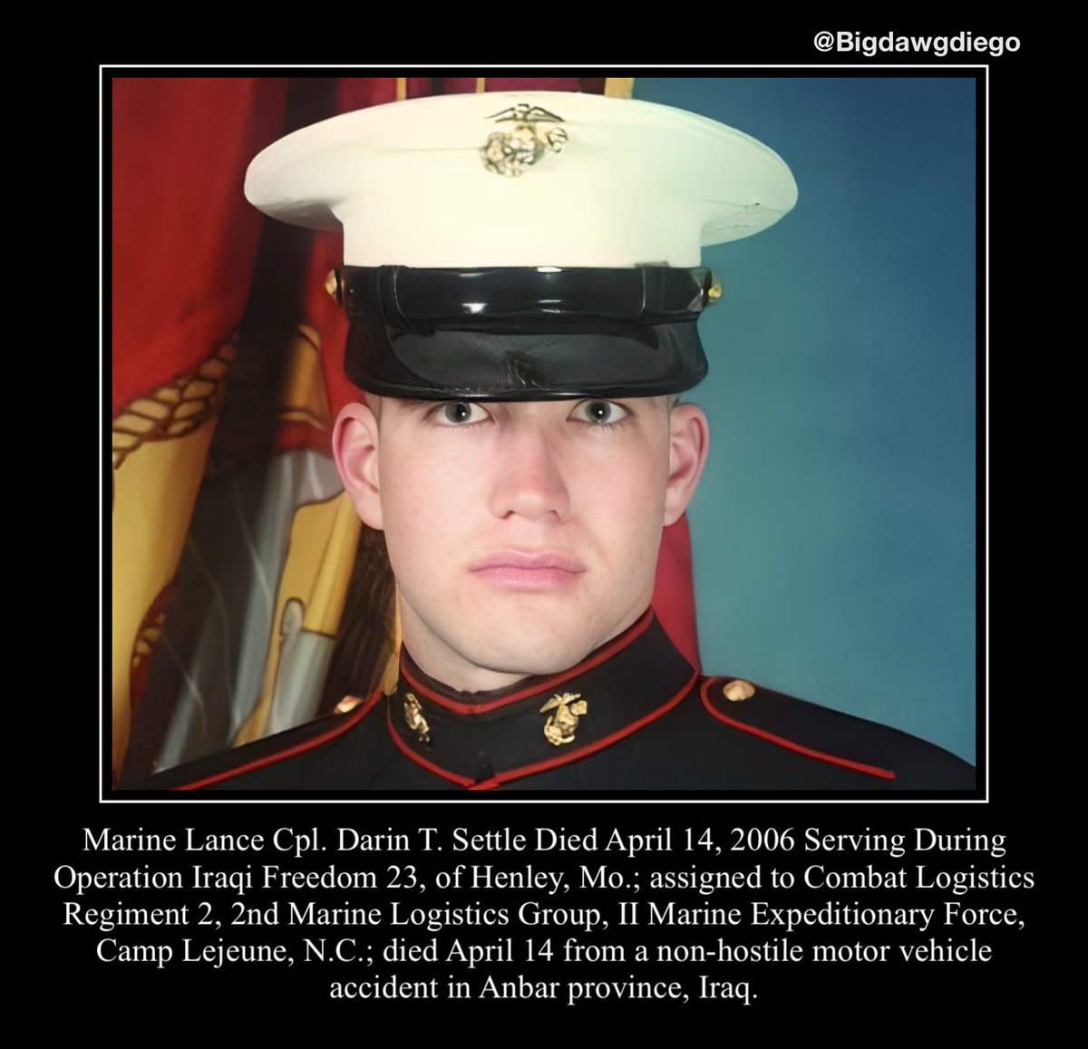 bigdawgjdub's tweet image. "They say no man is truly Dead until he is
Forgotten, so Today I say your name so you are not."
#nooneleftbehind #rememberthefallen #warrior #usmc #marines #combatlogisticsregiment2 #2ndmarinelogisticsgroup #iimarineexpeditionaryforce
