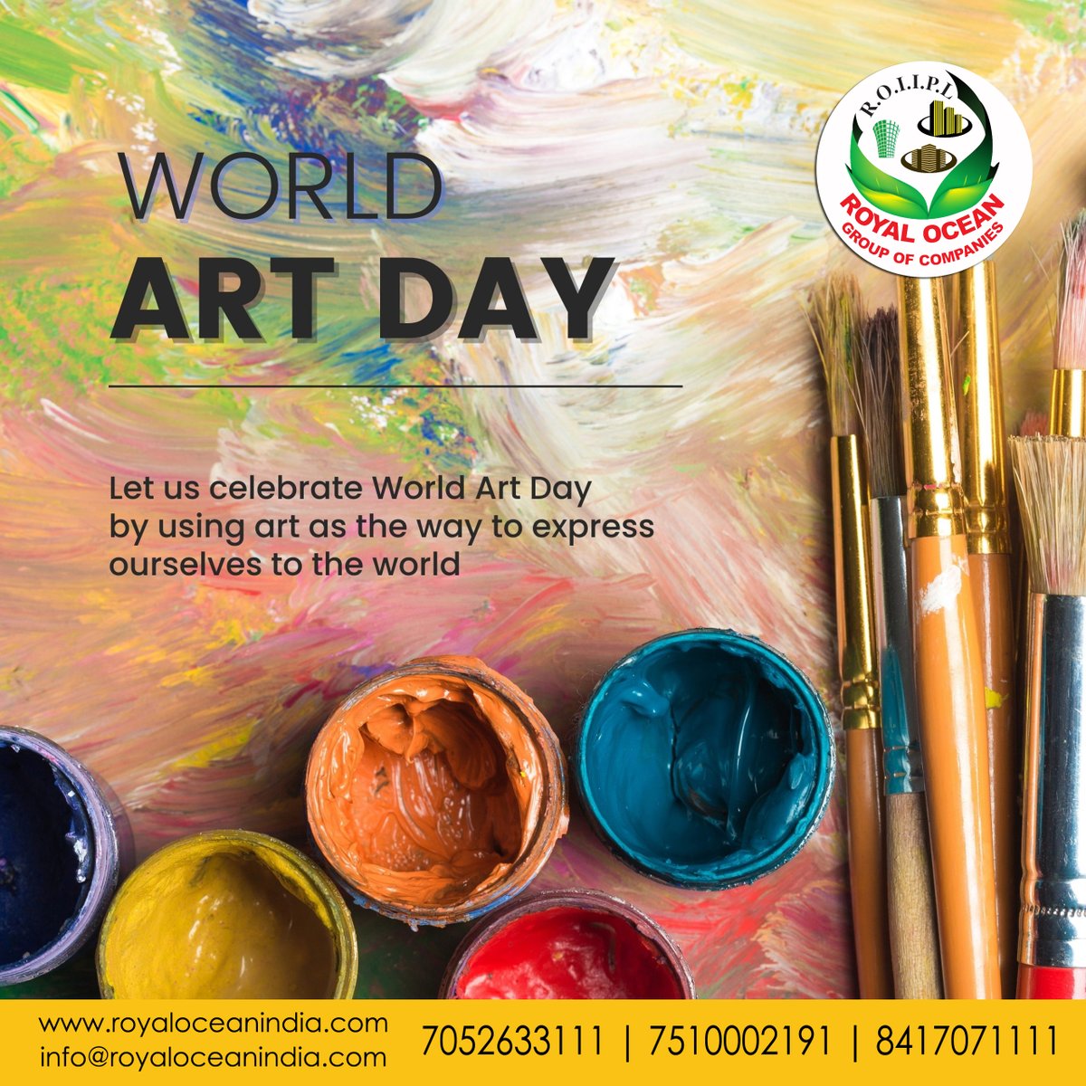RoyalOceanIndia's tweet photo. #WorldArtDay #happyworldartday #art #colorsoflife https://t.co/QgIDYe5lIw