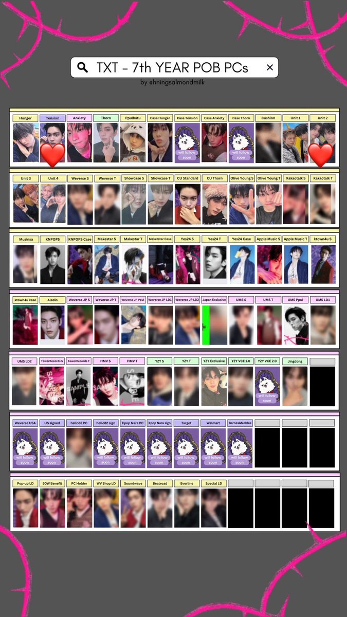js5_ox's tweet photo. 【交換】TXT トゥバ 7TH YEAR: A Moment of Stillness in the Thorns トレカ ポスカ ユニット Weverse ユニバ 特典

譲：画像1.2枚目

求：weverse特典 ヨンジュン🦊
　　画像3枚目❤️ スビン🐰 ボムギュ🧸
　　その他同異種も検討

郵送のみ
検索からでもお気軽にお声がけください◎ https://t.co/Kxd6mdG1t9