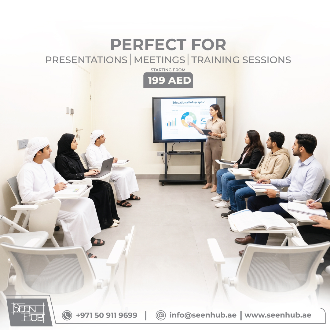 SeenhubA49802's tweet image. Modern classroom space for your next training or workshop 🎓
Comfortable, professional, and fully equipped.

💰 Starting from 199 AED
📞 Book now!

#classroom #trainingspace #dubai #uae #trainingdubai #workshopdubai #meetingroom #educationmatters #coaches #trainers