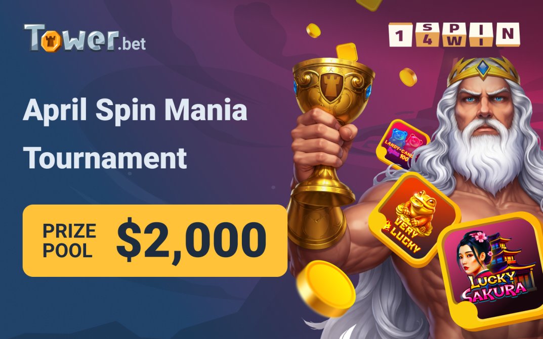 TowerBet's tweet photo. Check out our latest 1spin4win tournament where 20 winners will share a prizepool of 2000$. https://t.co/s2sa9E0cSH https://t.co/Z6apkus0rt
