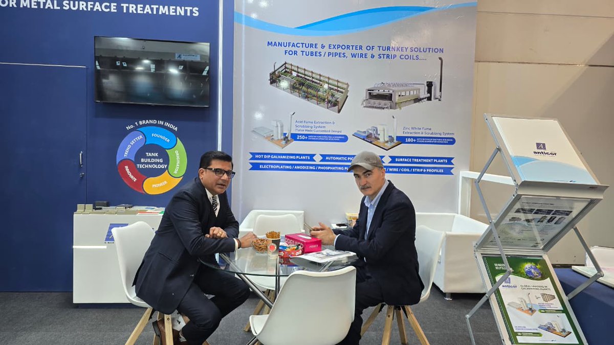 Arvind_Anticor's tweet photo. Day 2 at Wire &amp; Tube 2026 and the momentum continues! 🚀

Great conversations, new connections, and valuable discussions around pickling and surface treatment solutions for the wire &amp; tube industry. Visit us at Hall 7A, Booth E19, Messe Düsseldorf, and explore reliable solutions. https://t.co/JTxy28arbQ
