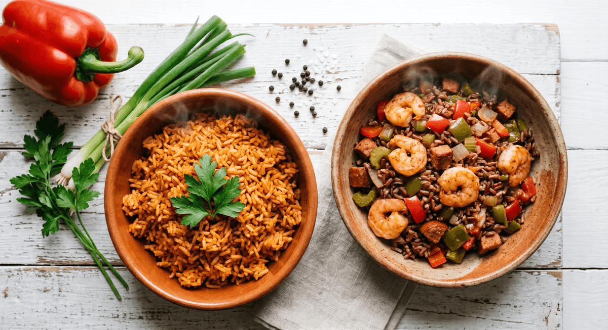 CadaStudent's tweet photo. Jollof Rice 🇳🇬 or Cajun Jambalaya 🇺🇸?

Whichever you crave, MealPlanGenius helps you prep it for free. Save money, eat healthy, and end the "what's for dinner?" stress for good.

Plan your week: https://t.co/ixAMzdrZsc

#MealPrep #Jollof #Jambalaya #HealthyEating https://t.co/awTwF8mBey